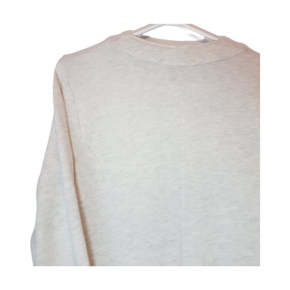 STYLE & CO Quilted Jacket Sweatshirt Blazer Petite Medium PM Cream Gold Full Zip - Picture 2 of 8